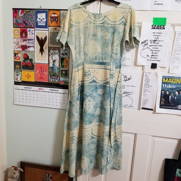 Passports Of Pier 1 Imports dress Small ombre batik abstract print VINTAGE - Picture 2 of 12